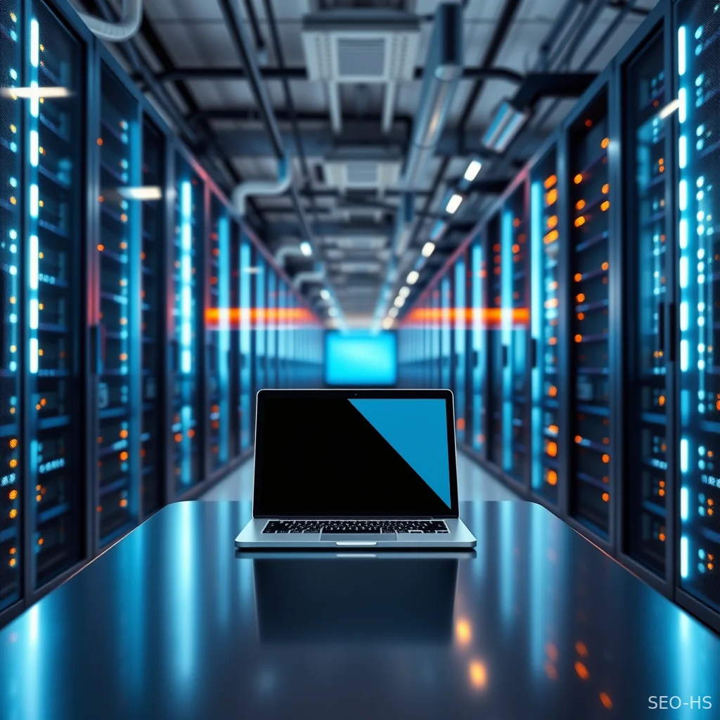 Server racks representing automated data pipelines alongside a clean workstation representing human-in-the-loop review.