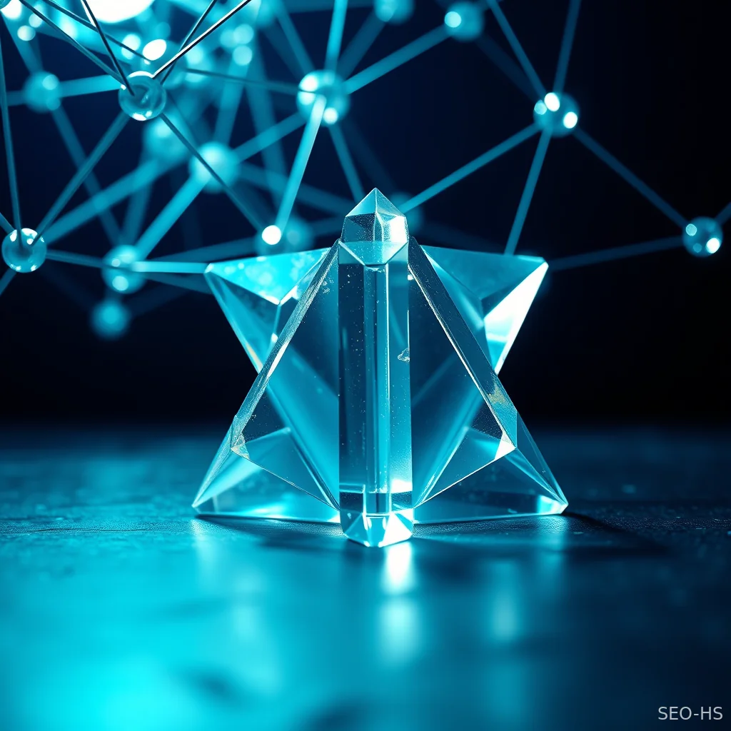 Crystal prisms refracting light to illustrate generative engine optimization and entity relationship extraction.