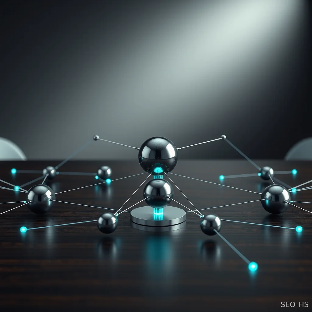 A conceptual physical representation of multi-agent AI orchestration contrasting with fragmented software systems.