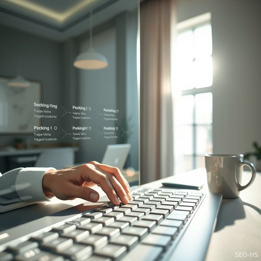 A professional hand at a keyboard representing manual editorial approval gates in an enterprise content publishing workflow.