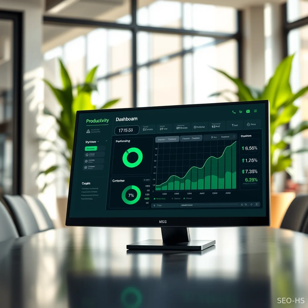 A sleek dashboard displaying time-savings and performance metrics for hybrid human-AI SEO workflows.