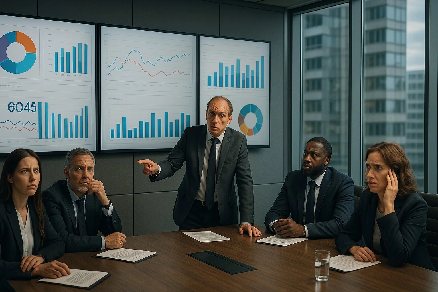 Boardroom executives confused by beautiful but meaningless charts and dashboards